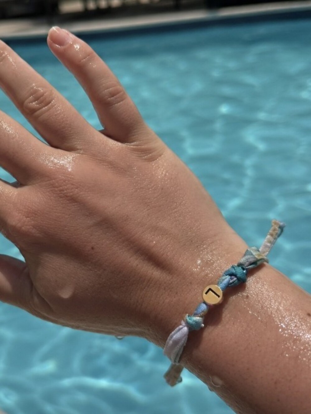 HANDMADE Fabric Letter Bracelet "L"